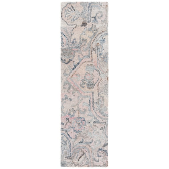 SAFAVIEH Marquee Marsan Geometric Runner Rug, Pink/Beige, 2'3" x 8'