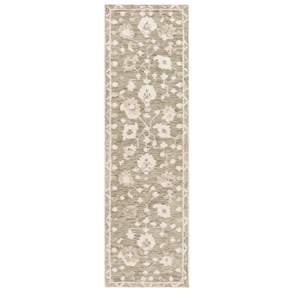 SAFAVIEH Marquee Miah Medallion Runner Rug, Green/Ivory, 2'3" x 8'