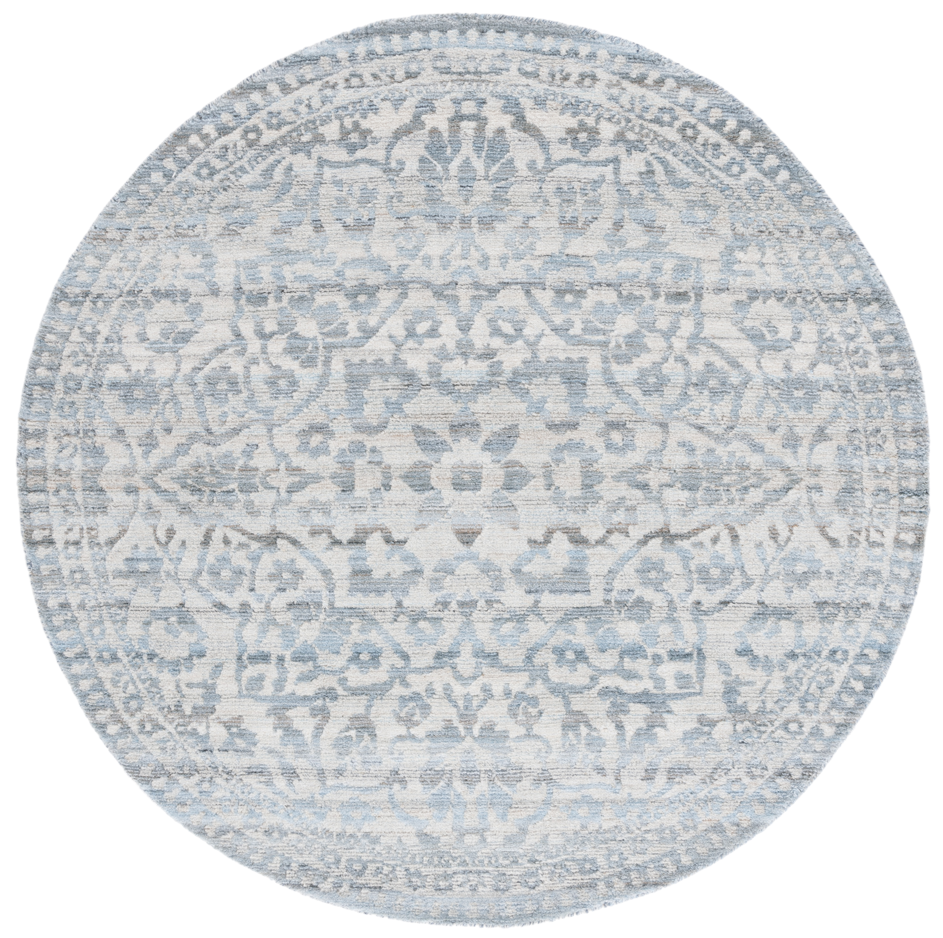 SAFAVIEH Marquee Patrice Medallion Area Rug, Blue/Grey, 6' x 6' Round