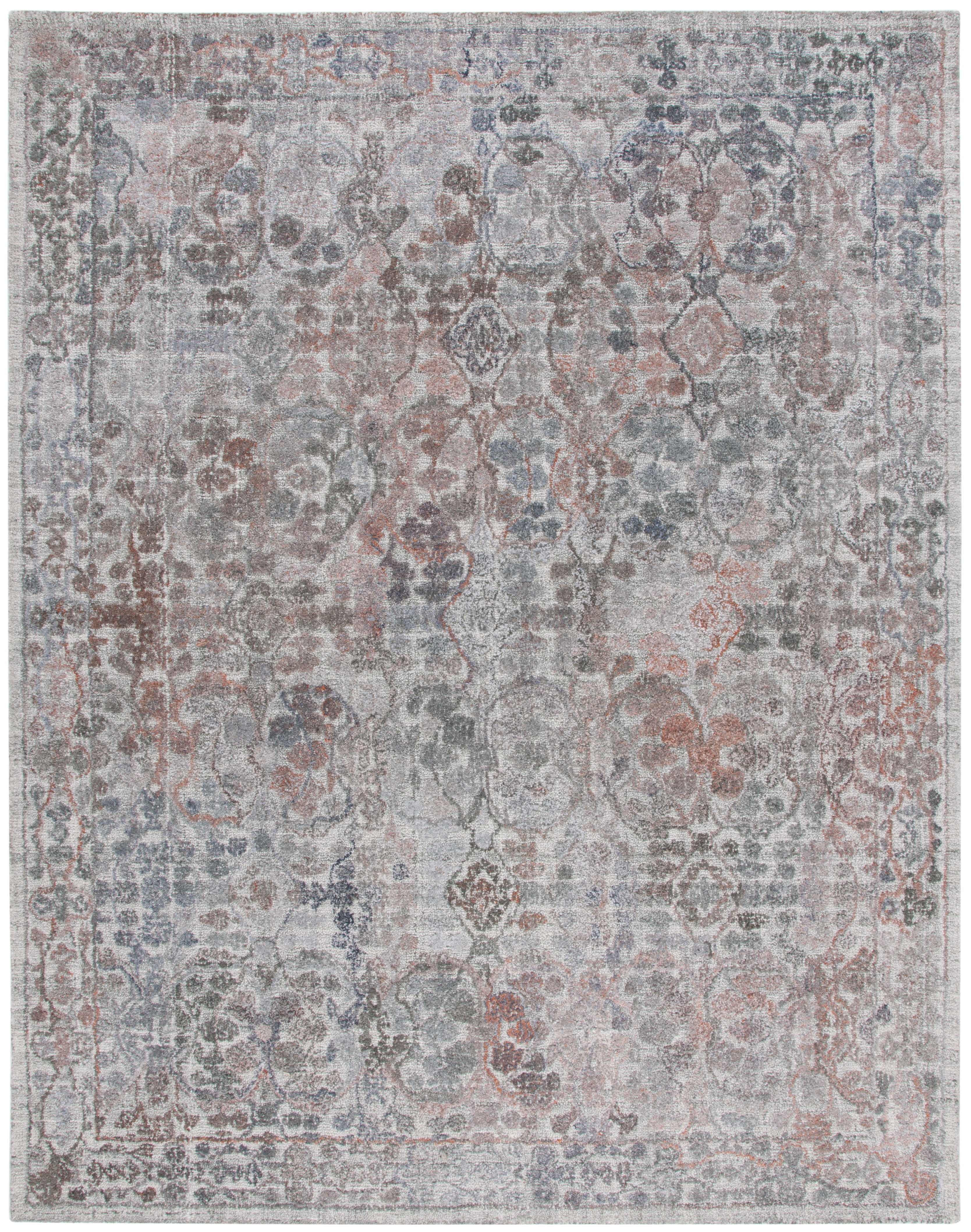 SAFAVIEH Marquee Rita Medallion Polyester Area Rug, Rust/Grey, 8' x 10'