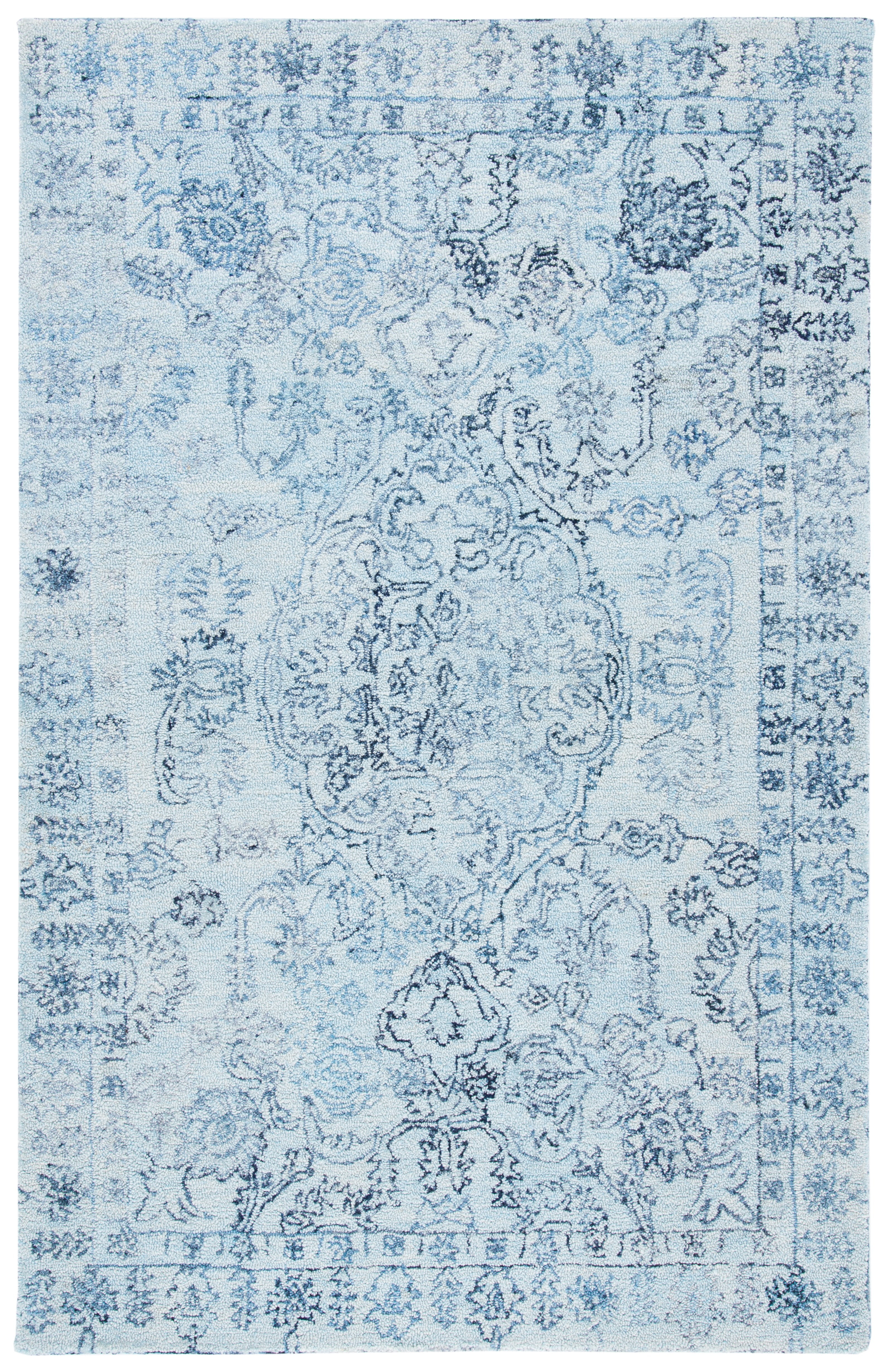 SAFAVIEH Marquee Xanthia Medallion Area Rug, Light Blue/Navy, 3' x 5'
