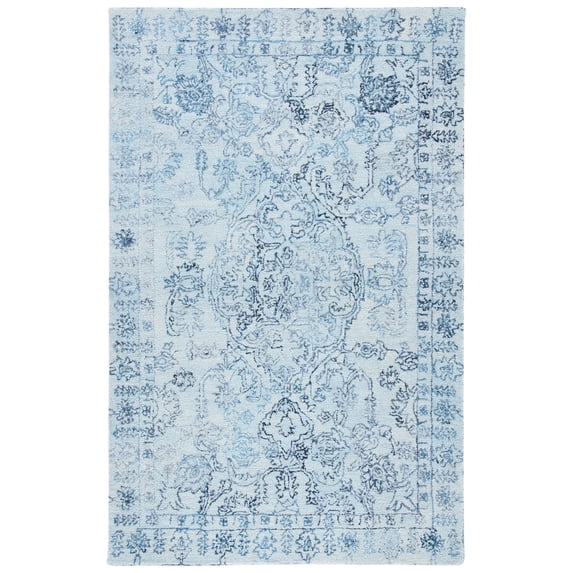 SAFAVIEH Marquee Xanthia Medallion Area Rug, Light Blue/Navy, 4' x 6'