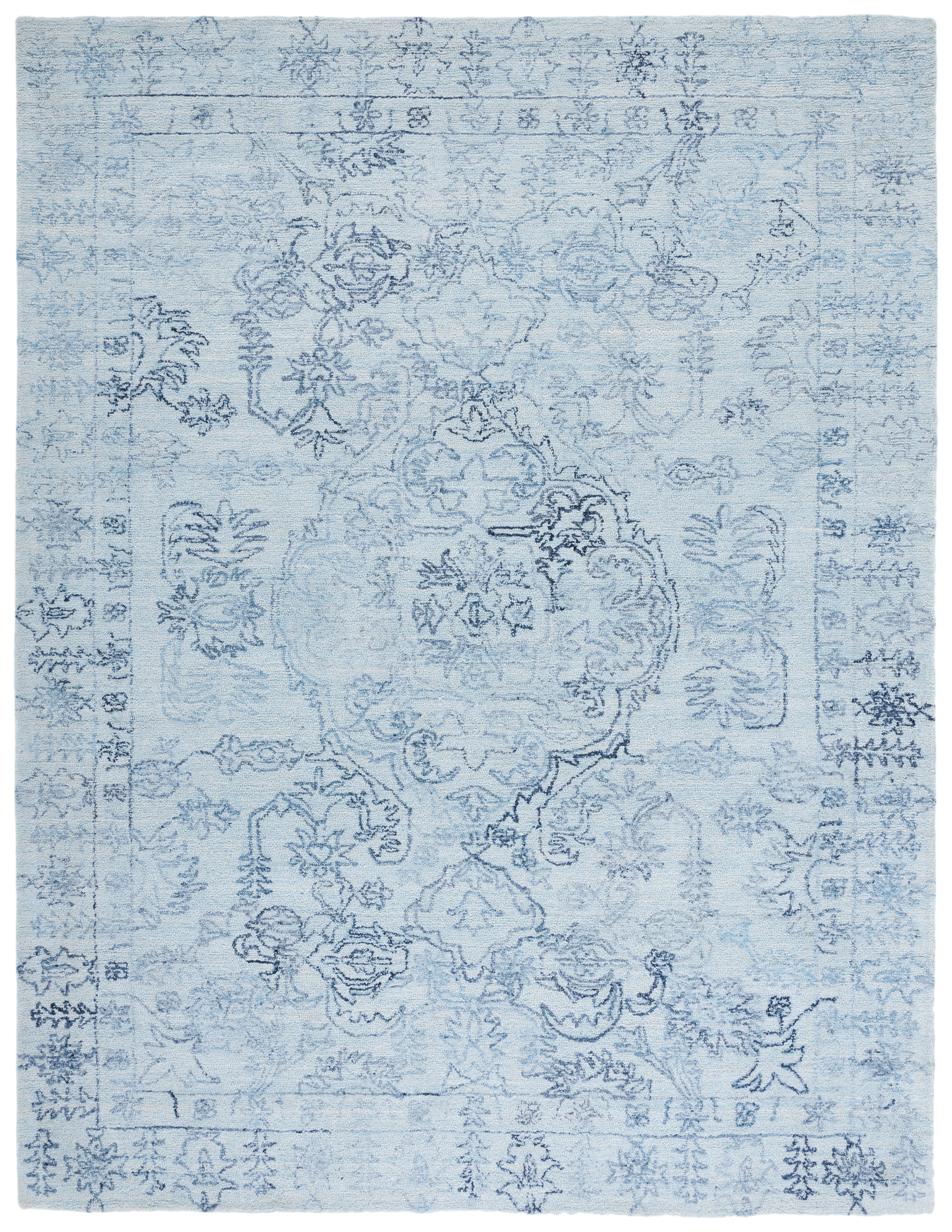 SAFAVIEH Marquee Xanthia Medallion Area Rug, Light Blue/Navy, 9' x 12'