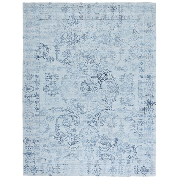 SAFAVIEH Marquee Xanthia Medallion Area Rug, Light Blue/Navy, 9' x 12'