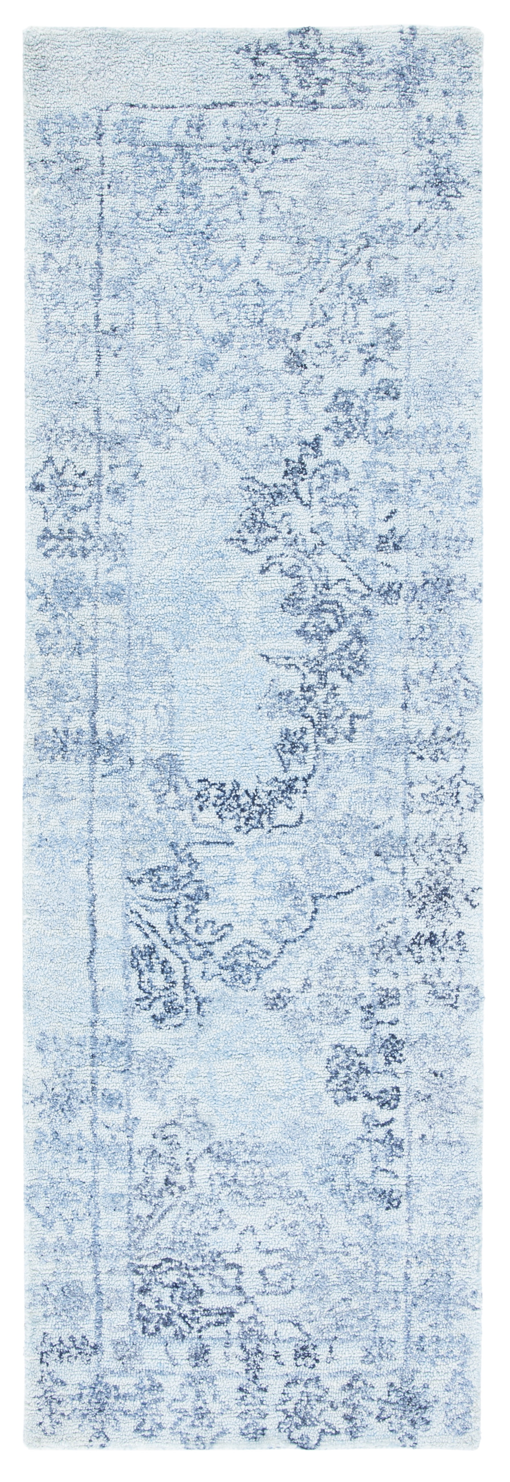 SAFAVIEH Marquee Xanthia Medallion Runner Rug, Light Blue/Navy, 2'6" x 8'