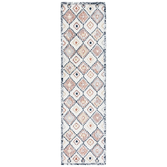 SAFAVIEH Marrakesh Augustin Southwestern Polyester Runner Rug, Ivory/Multi, 2'2" x 8'
