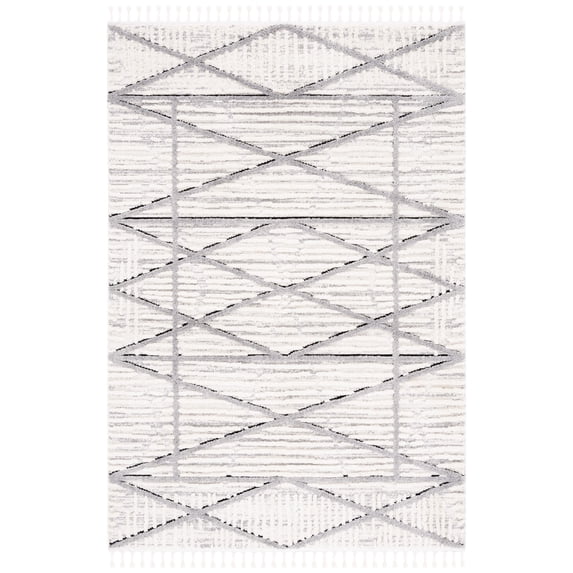 SAFAVIEH Marrakesh Beryl Diamond Polyester Area Rug, Beige/Grey, 3' x 5'