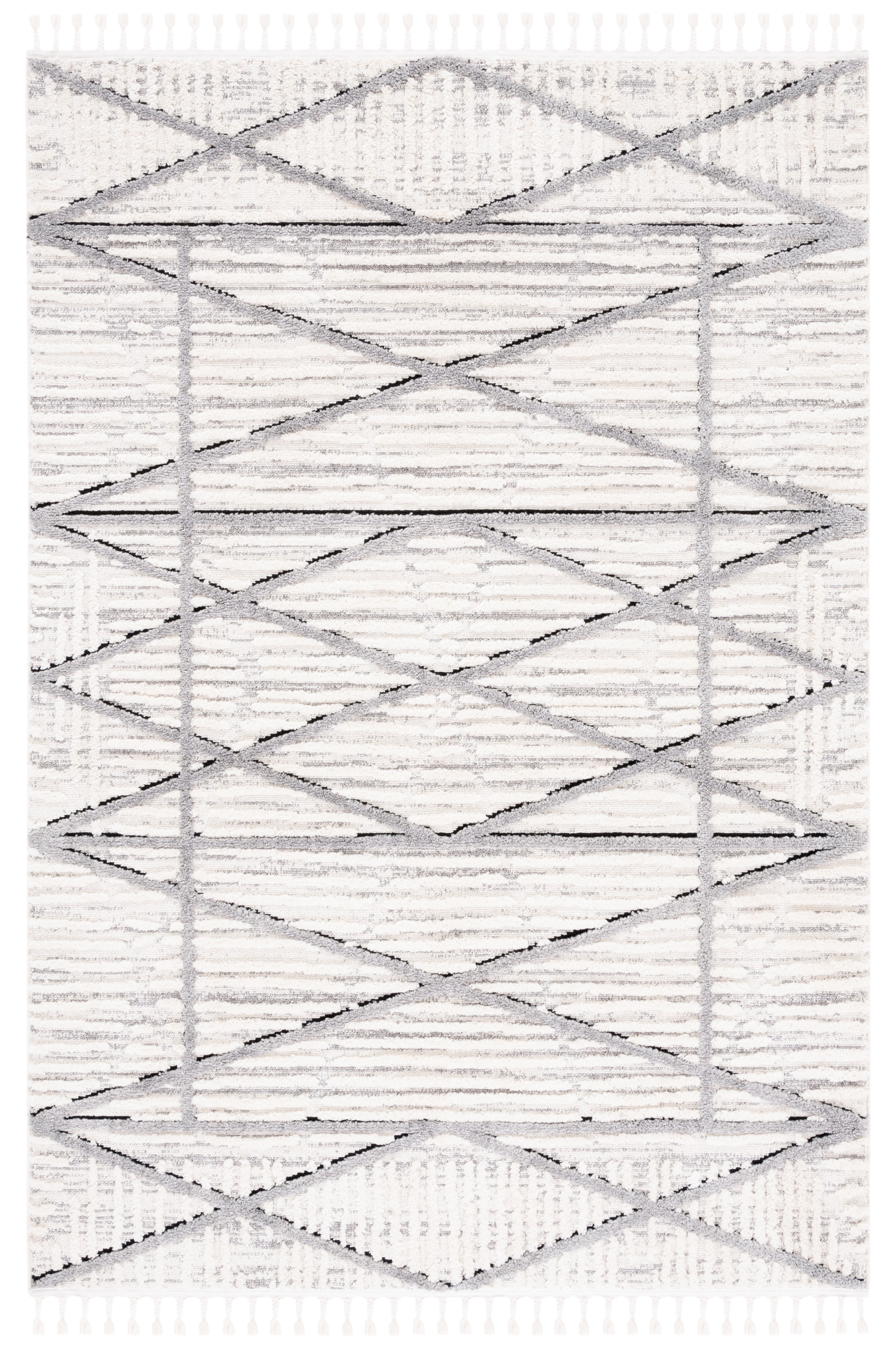 Marrakesh Nomadic Artistry 8' x 10' Gray Boho-Chic Area Rug