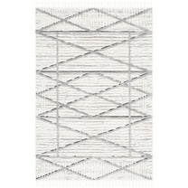 SAFAVIEH Marrakesh Beryl Diamond Polyester Area Rug, Beige/Grey, 8' x 10'