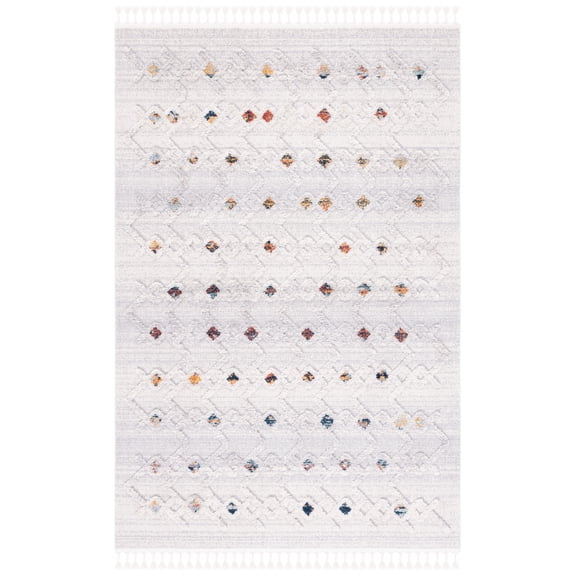 SAFAVIEH Marrakesh Boyce Diamond Polyester Area Rug, Grey/Light Grey, 5'3" x 7'6"