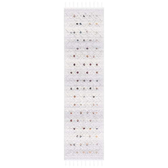 SAFAVIEH Marrakesh Boyce Diamond Polyester Runner Rug, Grey/Light Grey, 2'2" x 8'