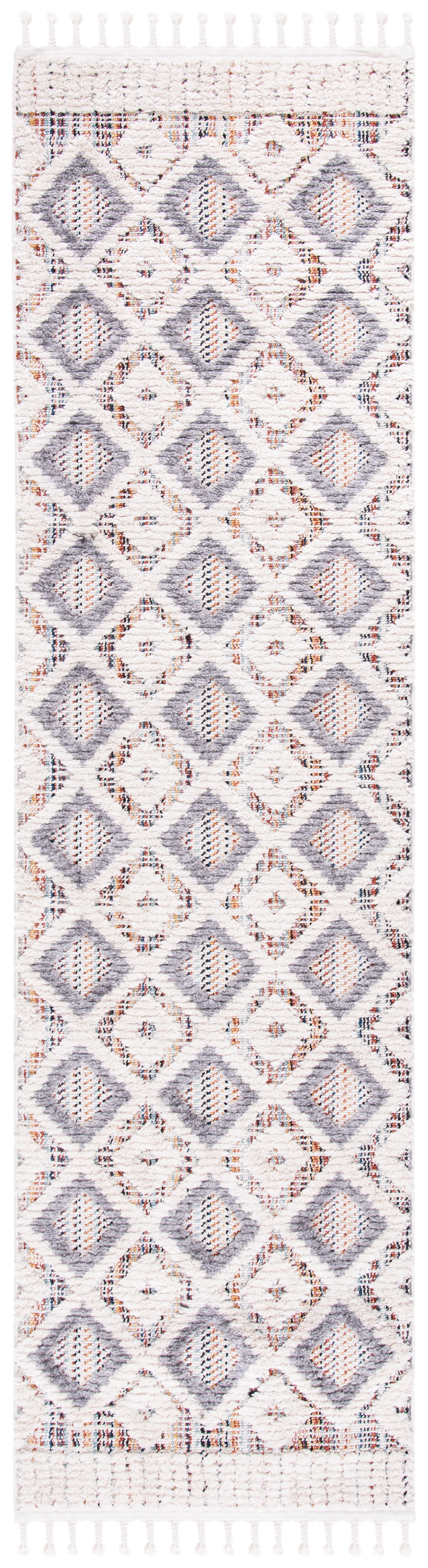 Hand-Knotted Nomadic Gray Wool Blend 26" Runner Rug