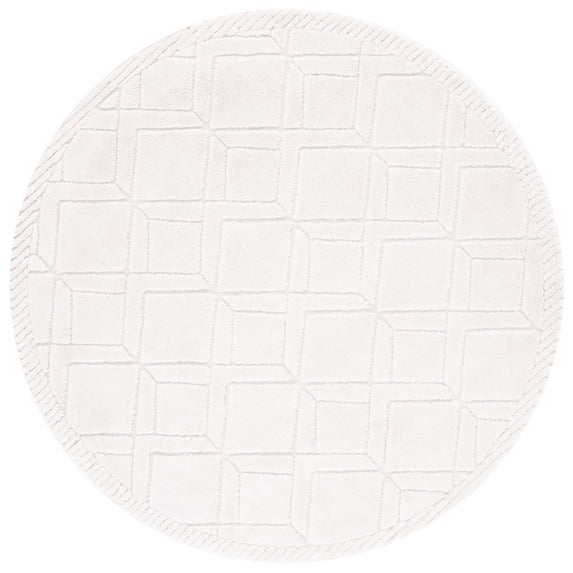 SAFAVIEH Marrakesh Corine Diamond Polyester Area Rug, Ivory/Beige, 6'7" x 6'7" Round