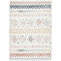 SAFAVIEH Marrakesh Dimas Southwestern Polyester Area Rug, Ivory/Multi, 8' x 10'