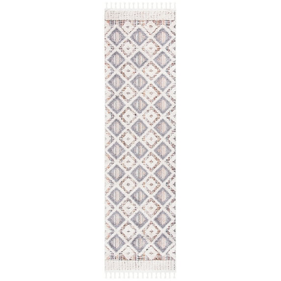 SAFAVIEH Marrakesh Driskoll Geometric Polyester Runner Rug, Grey/Multi, 2'2" x 10'