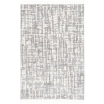 SAFAVIEH Marrakesh Ellery Geometric Polyester Area Rug, Ivory/Dark Grey, 8' x 10'