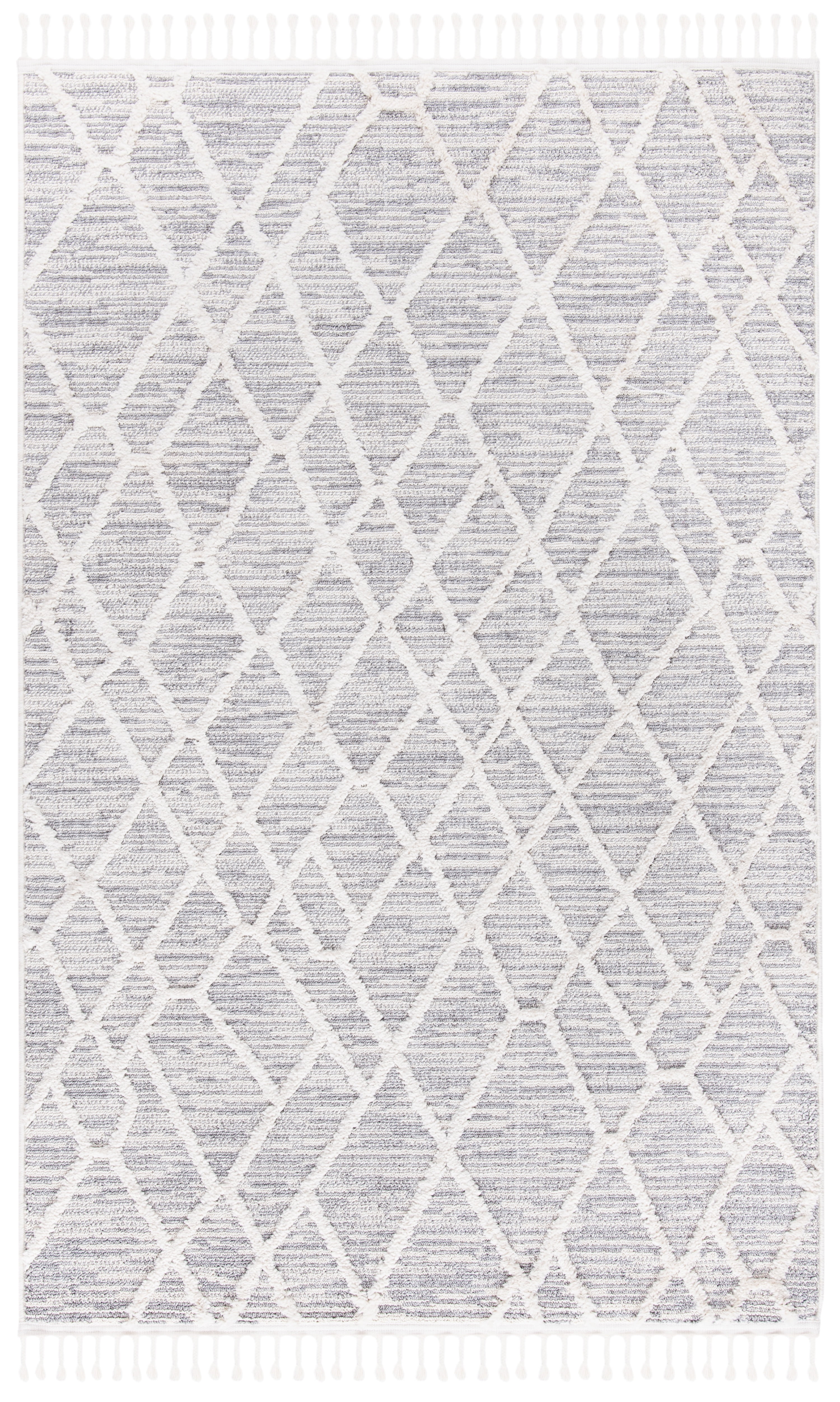 SAFAVIEH Marrakesh Erykah Geometric Polyester Area Rug, Ivory/Grey, 3' x 5'