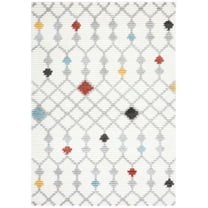 SAFAVIEH Marrakesh Hallam Geometric Polyester Area Rug, Ivory/Grey, 8' x 10'