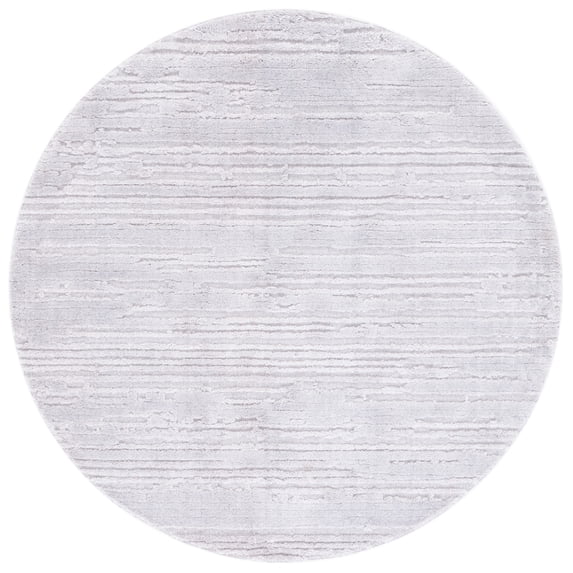 SAFAVIEH Marrakesh Handan Distressed Polyester Area Rug, Grey/Light Grey, 6'7" x 6'7" Round