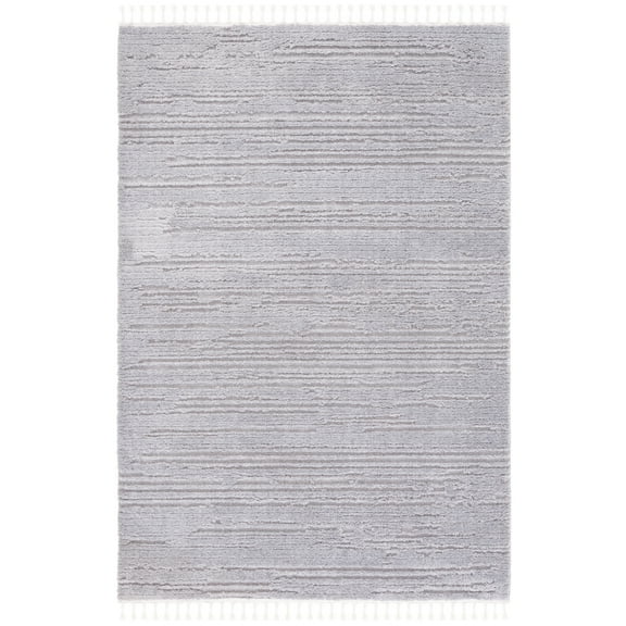 SAFAVIEH Marrakesh Handan Distressed Polyester Area Rug, Grey/Light Grey, 8' x 10'