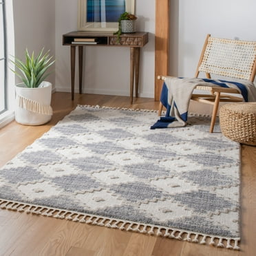 SAFAVIEH Marrakesh Jenny Geometric Diamonds Polyester Area Rug, Ivory/Multi, 5'3" x 7'6"