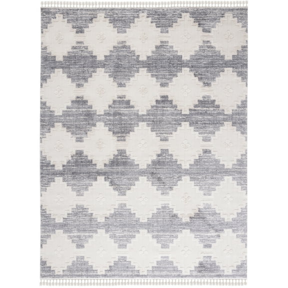 SAFAVIEH Marrakesh Jenny Geometric Diamonds Polyester Area Rug, Ivory/Multi, 8' x 10'