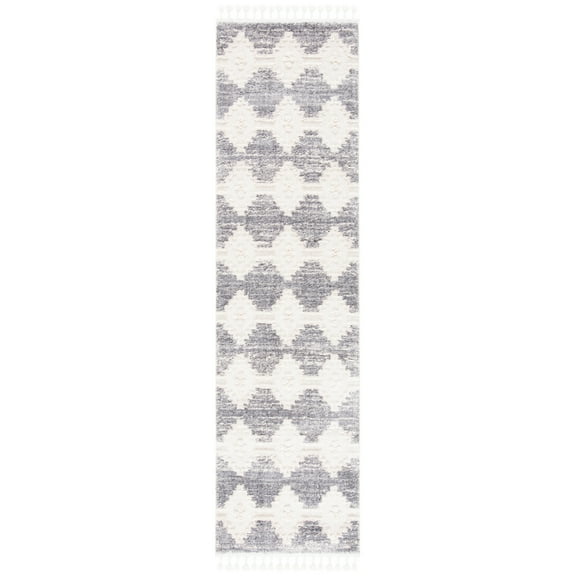 SAFAVIEH Marrakesh Jenny Geometric Diamonds Polyester Runner Rug, Ivory/Multi, 2'3" x 8'