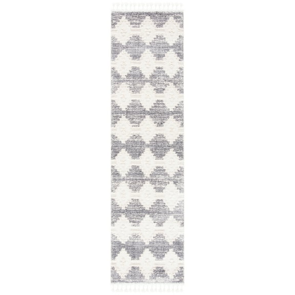 SAFAVIEH Marrakesh Jenny Geometric Polyester Runner Rug, Ivory/Multi, 2'2" x 10'