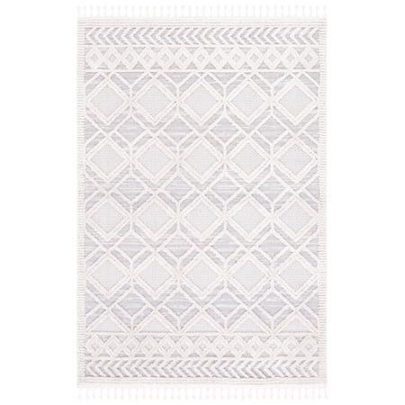 SAFAVIEH Marrakesh Jessika Diamond Polyester Area Rug, Beige/Grey, 8' x 10'