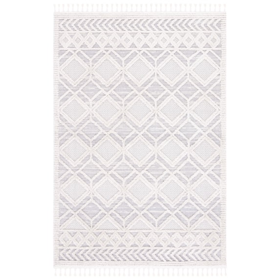 SAFAVIEH Marrakesh Jessika Diamond Polyester Area Rug, Beige/Grey, 8' x 10'