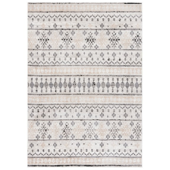 SAFAVIEH Marrakesh Jocin Medallion Polyester Area Rug, Beige/Grey, 4' x 6'