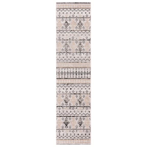 SAFAVIEH Marrakesh Jocin Medallion Polyester Runner Rug, Beige/Grey, 2' x 8'