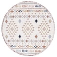 thumbnail image 1 of SAFAVIEH Marrakesh Lemoine Southwestern Polyester Area Rug, Ivory/Multi, 6'7" x 6'7" Round, 1 of 8