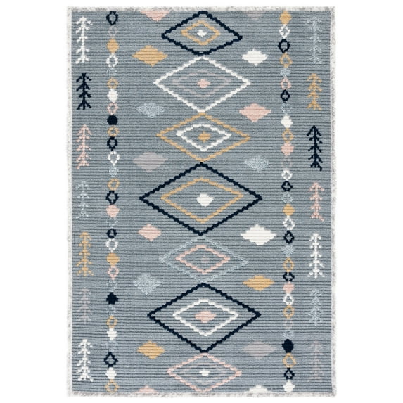 SAFAVIEH Marrakesh Lillian Medallion Polyester Area Rug, Grey/Multi, 9' x 12'