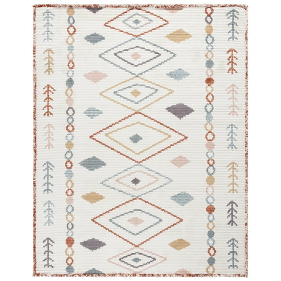 SAFAVIEH Marrakesh Lillian Medallion Polyester Area Rug, Ivory/Multi, 8' x 10'