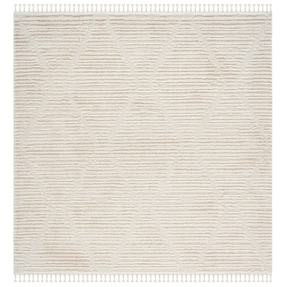SAFAVIEH Marrakesh Naila Geometric Polyester Area Rug, Beige, 10' x 10' Square