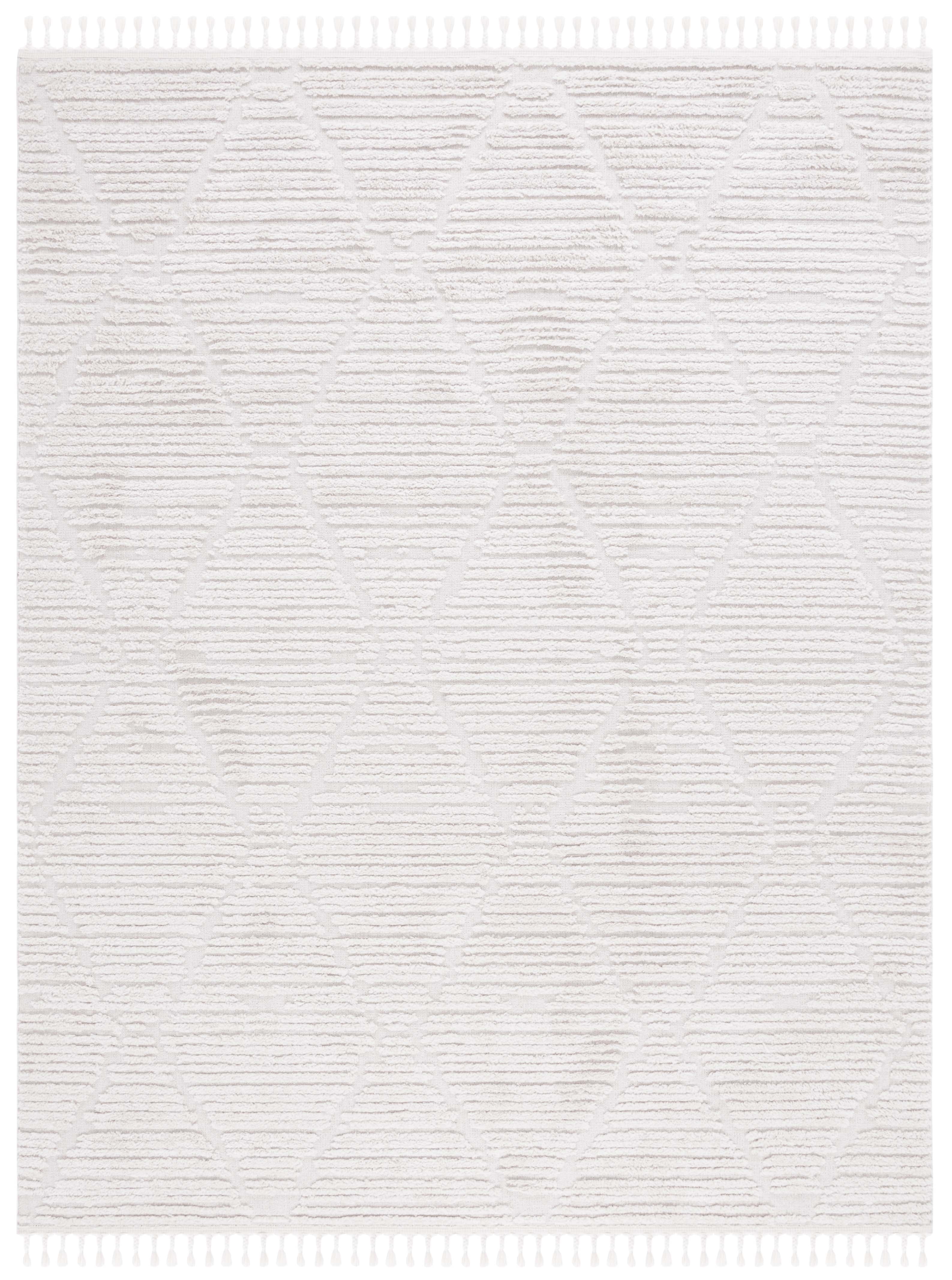 Handmade Beige Geometric Viscose Rectangular Area Rug, 10' x 14'