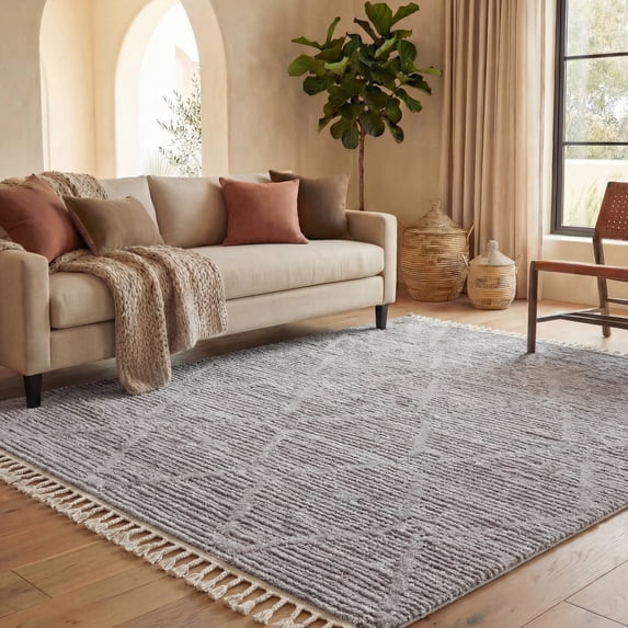 Safavieh Marrakesh Naila Geometric Polyester Area Rug, Gray, 2'2" x 4'