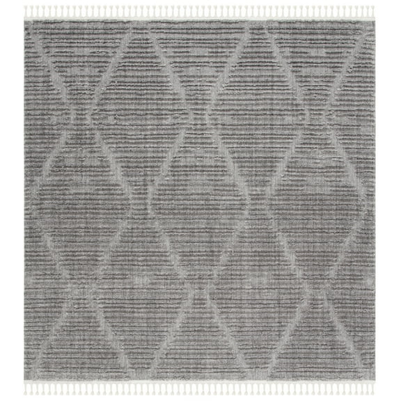 SAFAVIEH Marrakesh Naila Geometric Polyester Area Rug, Grey, 3' x 3' Square