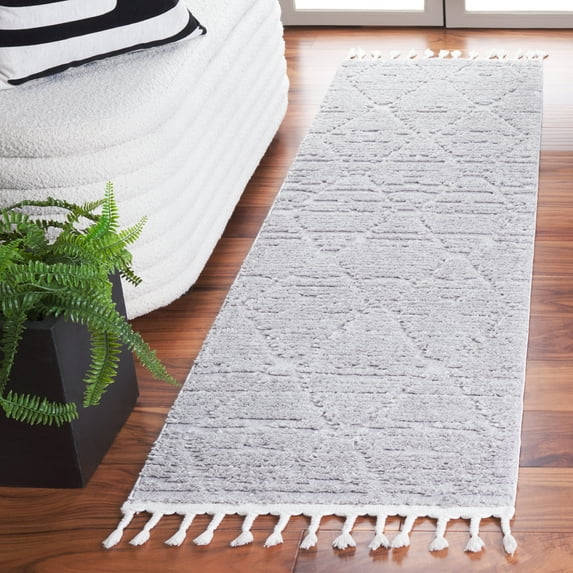 Safavieh Marrakesh Naila Geometric Polyester Runner Rug, Gray, 2'2" x 6'
