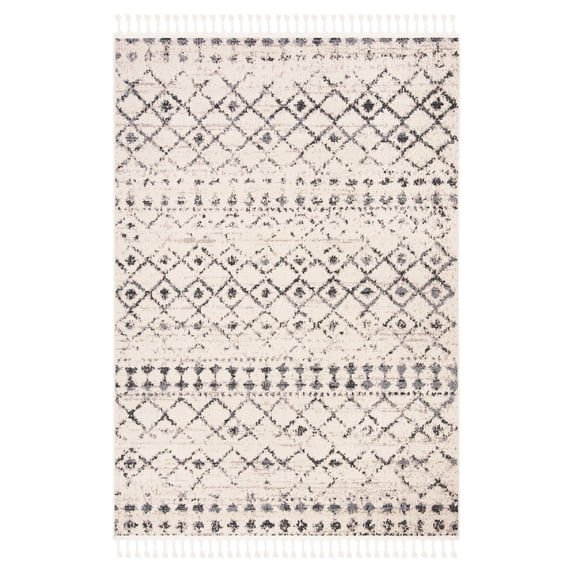 SAFAVIEH Marrakesh Noel Moroccan Runner Rug, Ivory/Grey, 2'3" x 8'