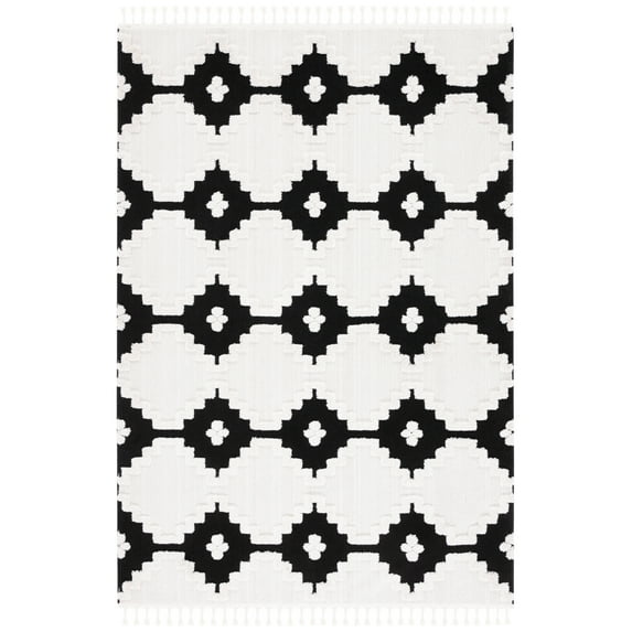 SAFAVIEH Marrakesh Raphael Medallion Polyester Area Rug, Ivory/Anthracite, 9' x 12'