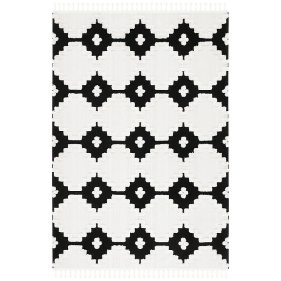 SAFAVIEH Marrakesh Raphael Medallion Polyester Area Rug, Ivory/Anthracite, 9' x 12'