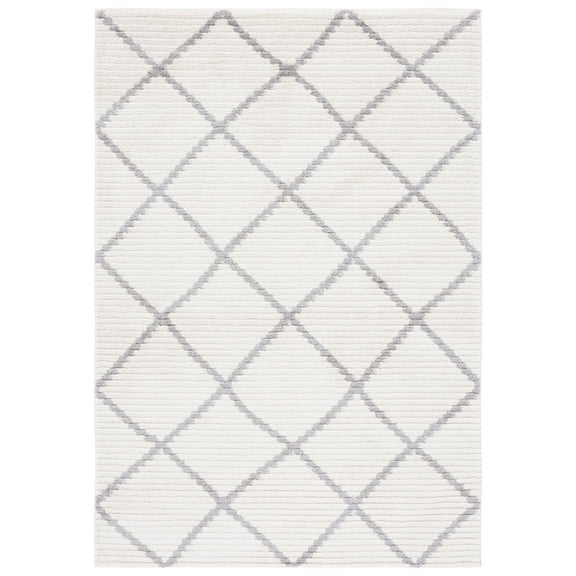 SAFAVIEH Marrakesh Windsor Diamond Polyester Area Rug, Beige/Grey, 8' x 10'
