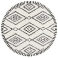 thumbnail image 1 of SAFAVIEH Marrakesh Xzavier Diamond Polyester Area Rug, Ivory/Dark Grey, 6'7" x 6'7" Round, 1 of 8