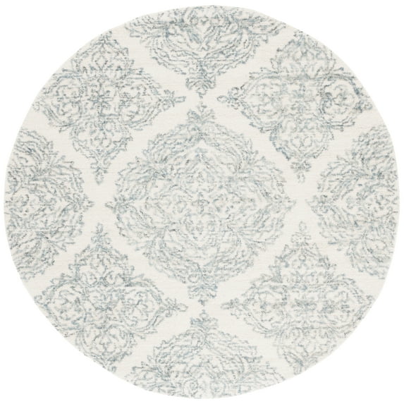 SAFAVIEH Martha Stewart Abstract Area Rug, Ivory/Blue, 6' x 6' Round