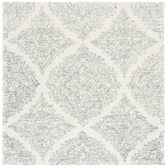 SAFAVIEH Martha Stewart Abstract Area Rug, Ivory/Blue, 6' x 6' Square