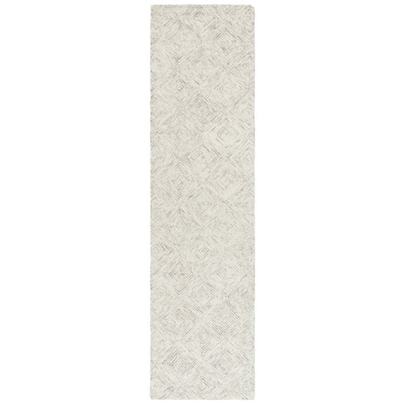SAFAVIEH Martha Stewart Abstract Doncho Diamond Runner Rug, Grey/Ivory, 2'3" x 9'