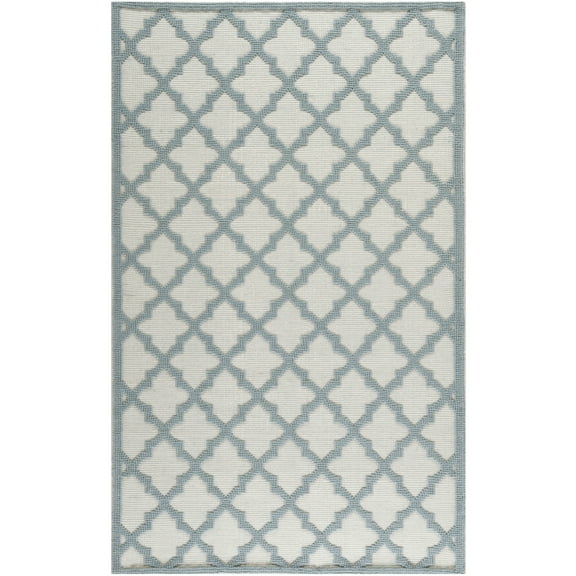 SAFAVIEH Martha Stewart Adair Geometric Area Rug, Ivory/Light Blue, 5' x 8'