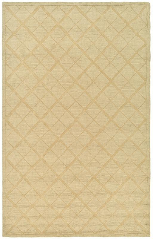 Handmade Beige Wool Tufted Rectangular Rug 5' x 8'